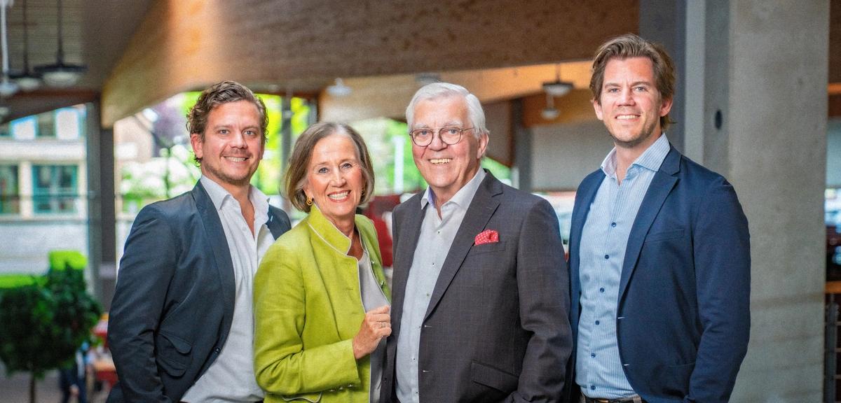 La famille Grimme : de g. à d. : Philipp, Christine, Franz et Christoph Grimme.