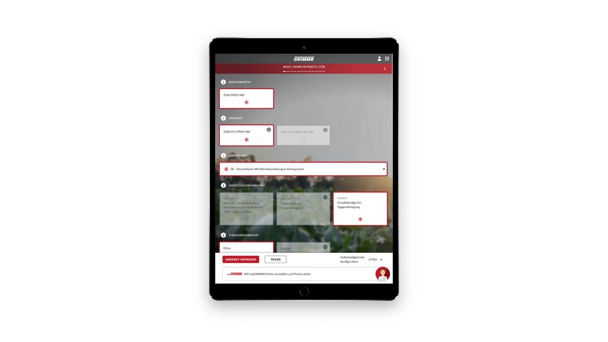 GRIMME Produktkonfigurator